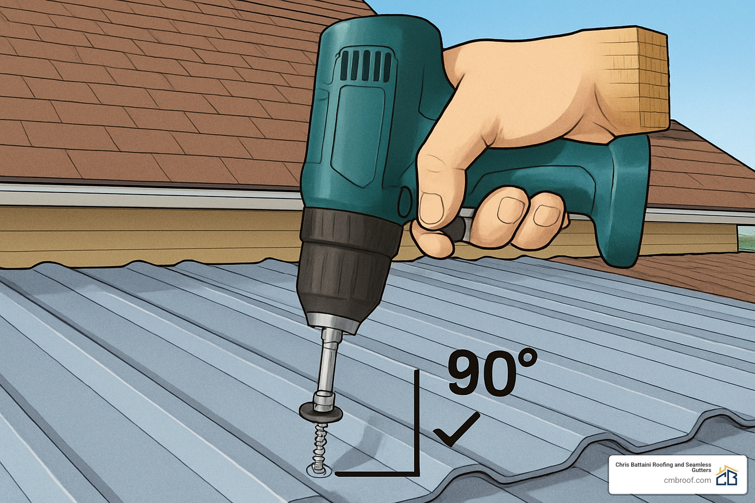 correct fastener angle for metal roofing installation - metal roofing installation