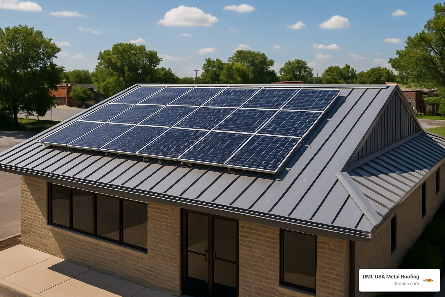 commercial metal roof with solar panels - Commercial metal roof installation