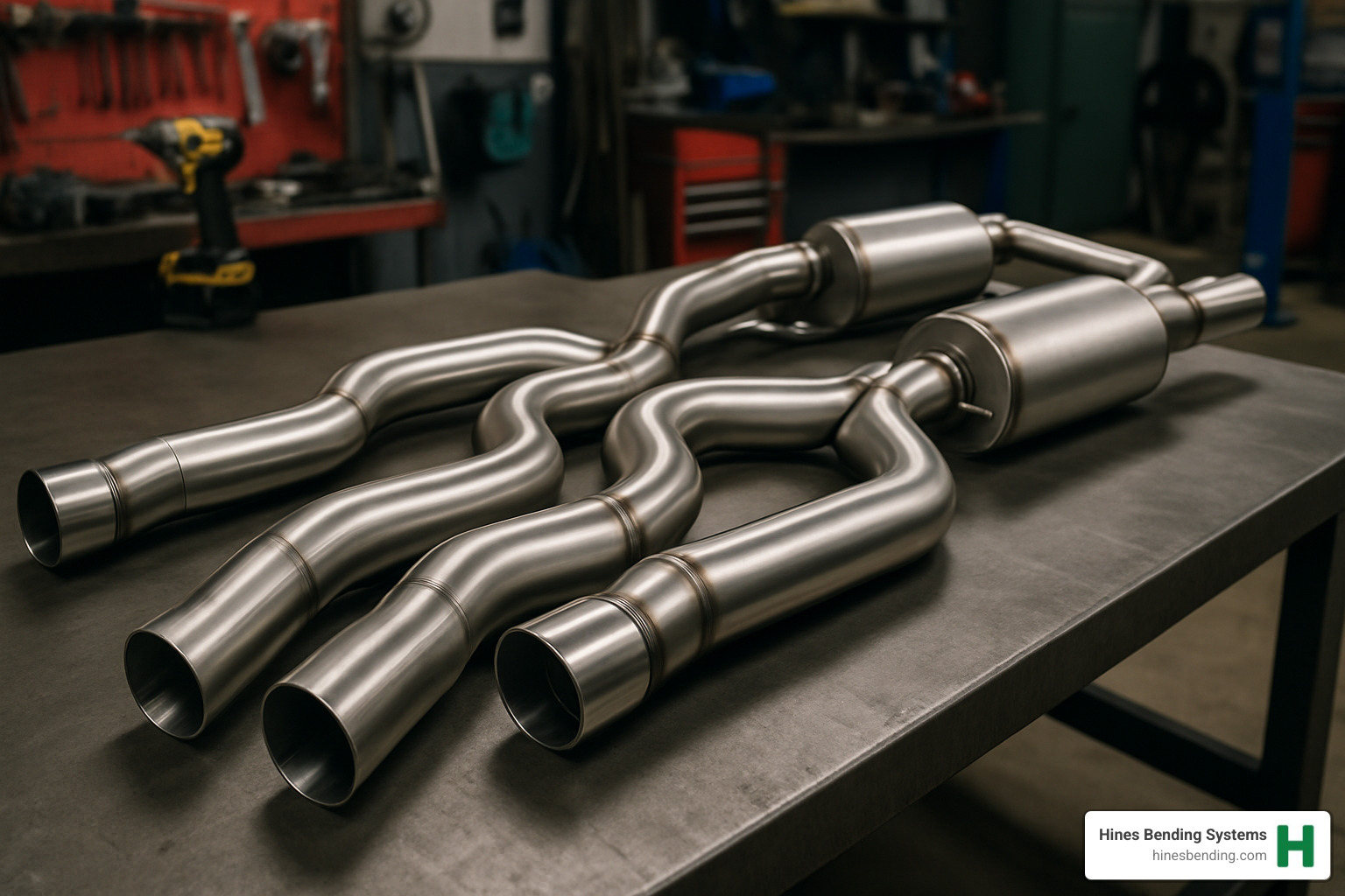 exhaust system with multiple precision bends - exhaust pipe bending