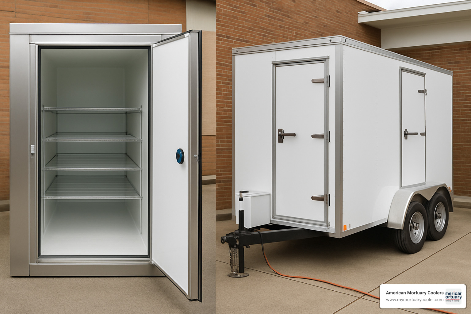 comparison of walk-in cooler and mobile trailer units - rent morgue cooler