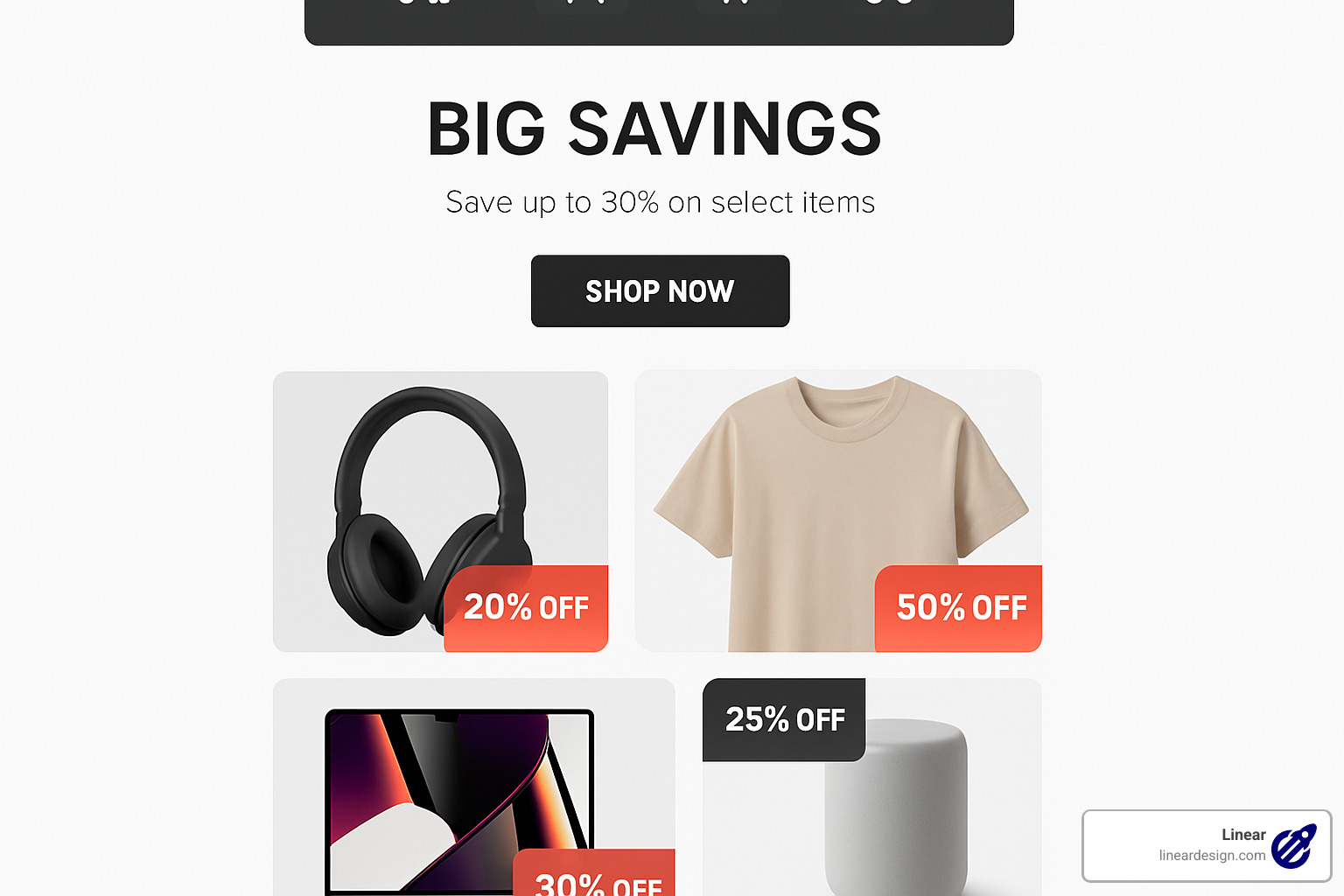 eCommerce landing page template with countdown timer and product showcase - landing page template