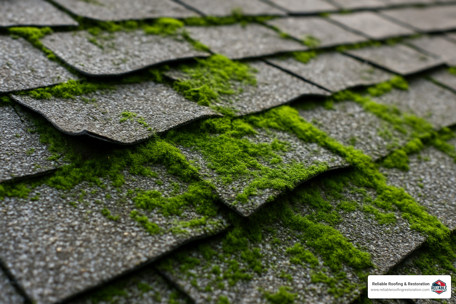 curling shingles with visible moss growth - How to tell if I need a new roof or just a repair?