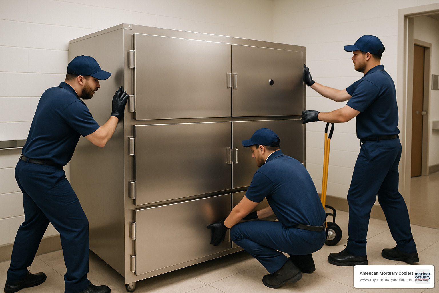Mortuary cooler installation and delivery - 3 body mortuary cooler