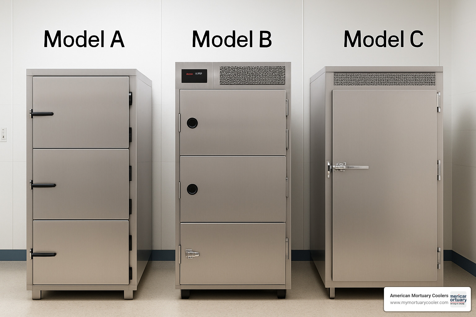 Comparison of mortuary cooler models - 3 body mortuary cooler