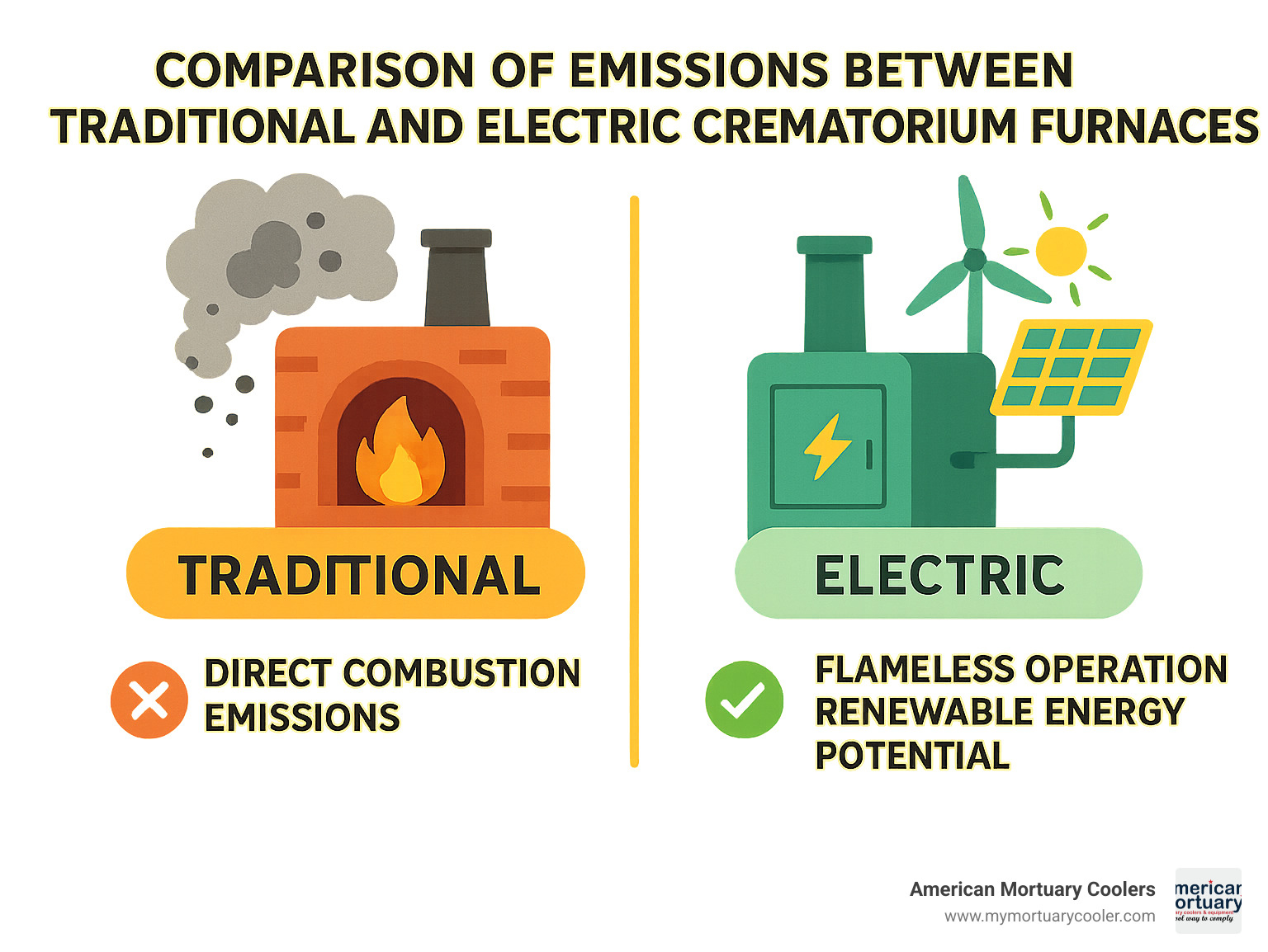 Comparison of emissions between traditional and electric crematorium furnaces - crematorium furnace infographic 