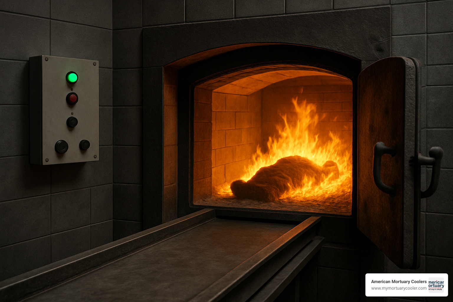 Modern crematorium furnace control panel with digital touchscreen interface - crematorium furnace