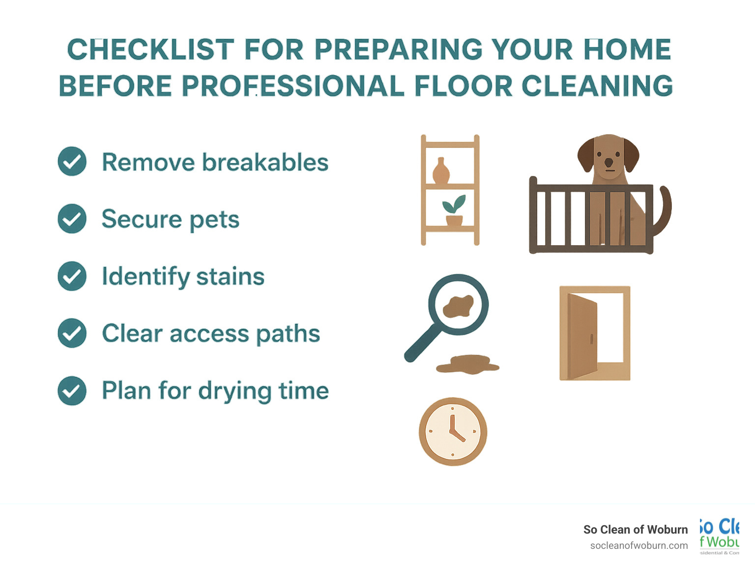 Pre-cleaning homeowner checklist infographic Pre-cleaning homeowner checklist infographic