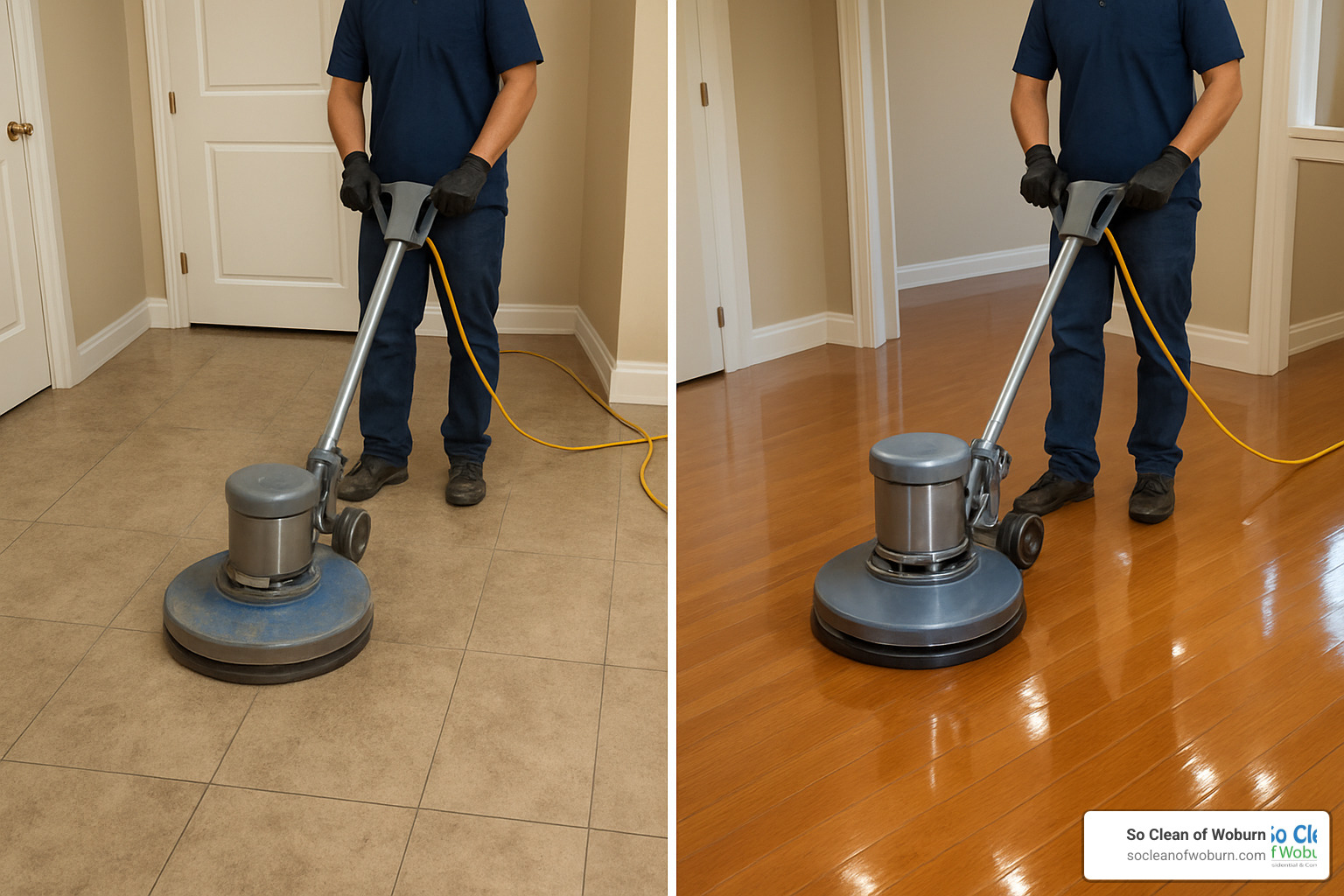 Before and after professional floor cleaning results Before and after professional floor cleaning results