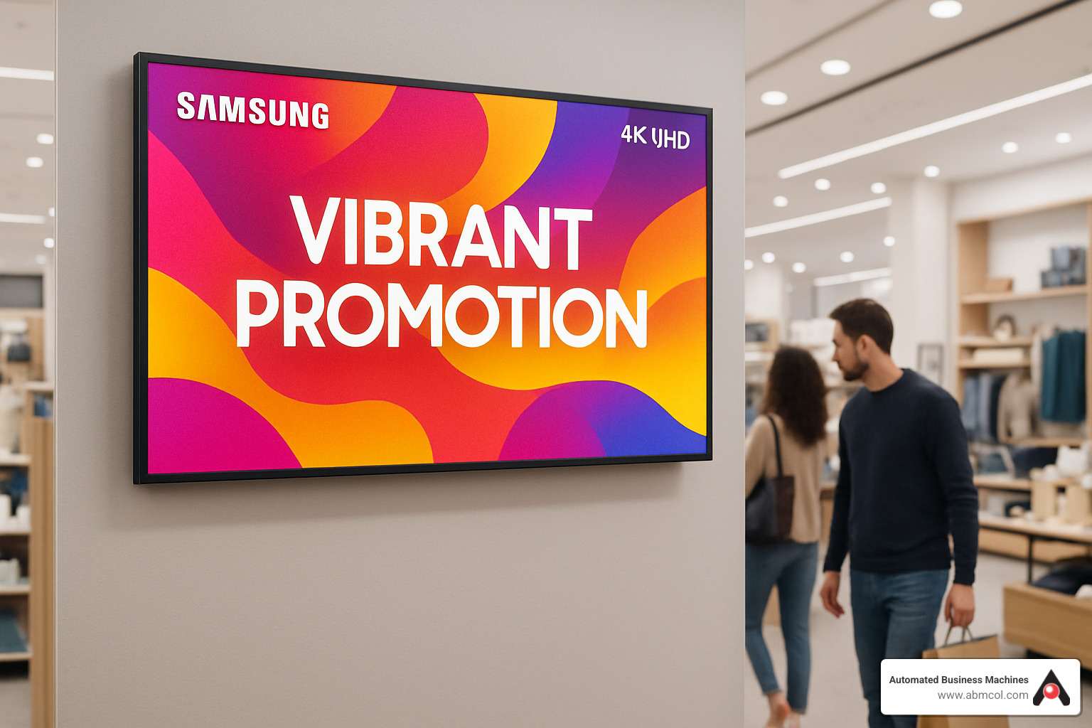 Samsung 4K digital signage display in retail environment - digital advertising screens