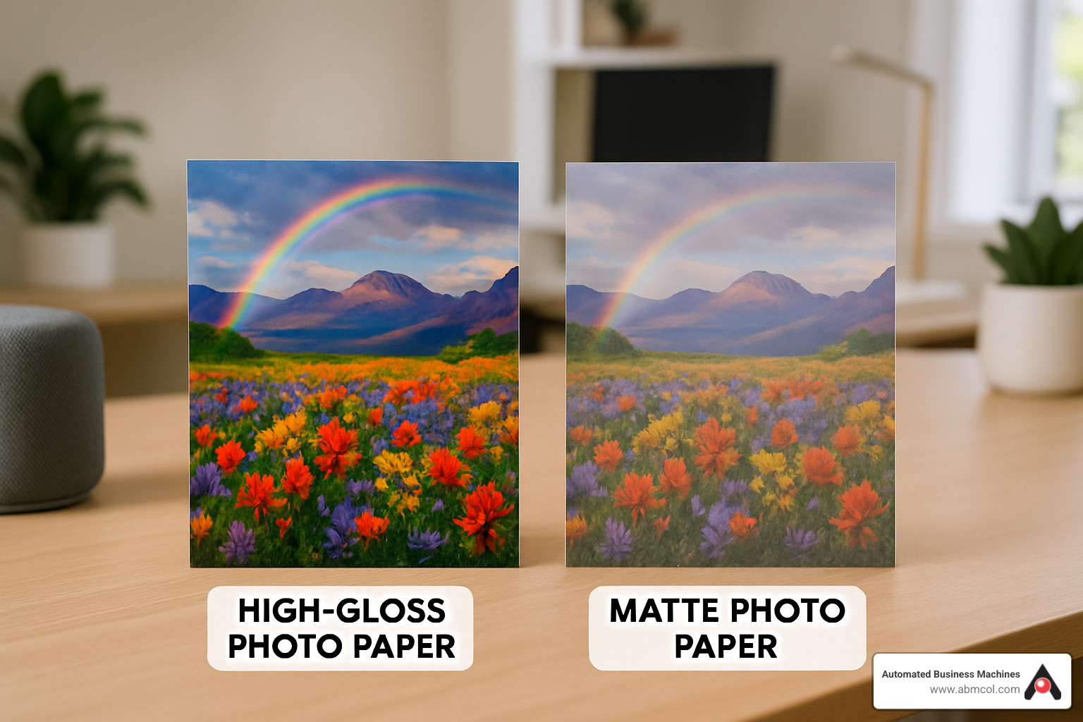 comparison of photo printed on glossy vs matte paper - High-gloss photo paper