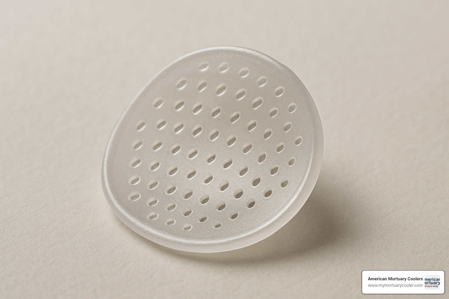 perforated plastic eye cap with angled holes - eyelid caps