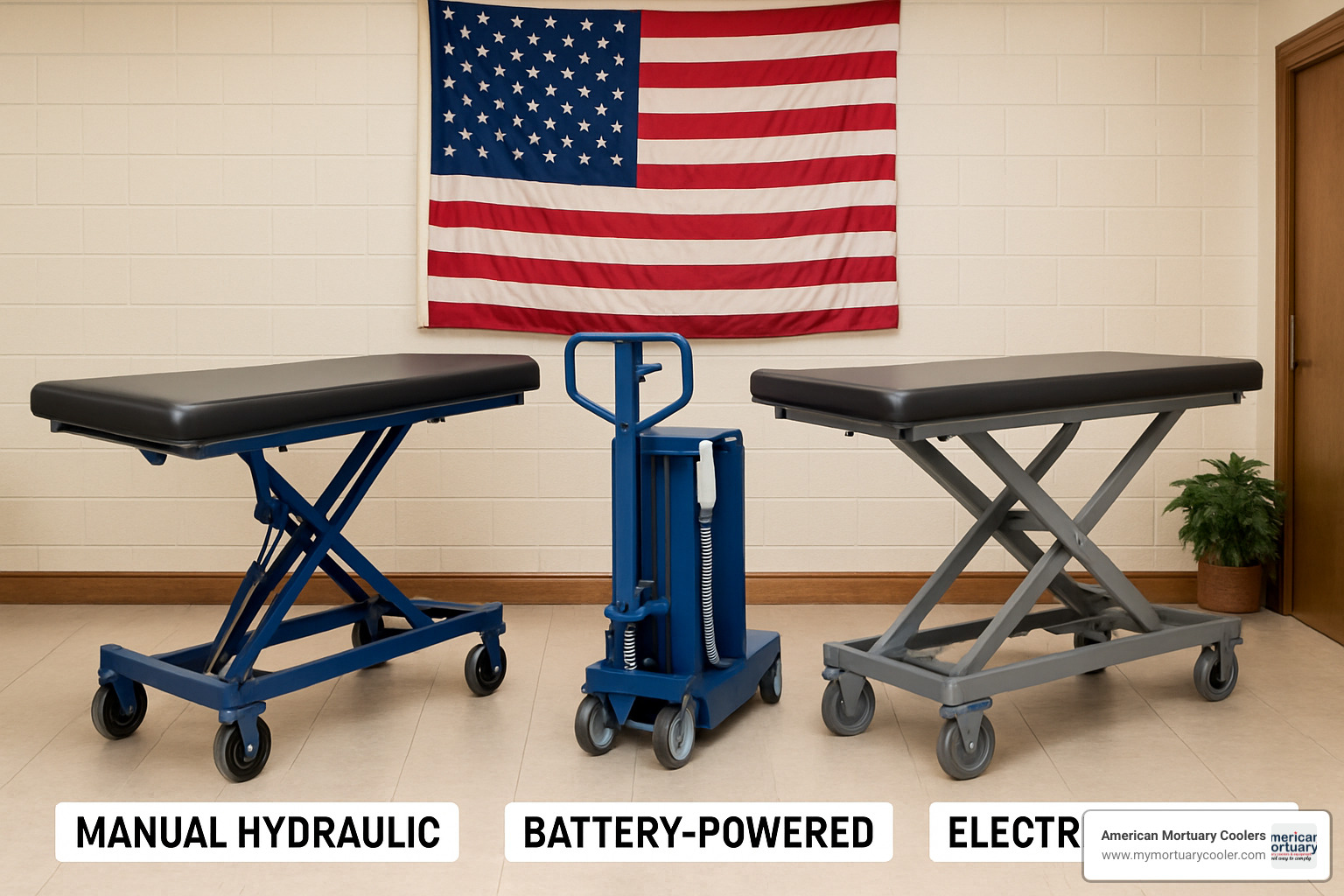 comparison of different mortuary lift types - Mobi Mortuary Lift 