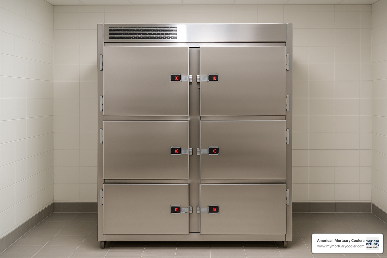 4-body upright mortuary cooler unit - funeral home cooler