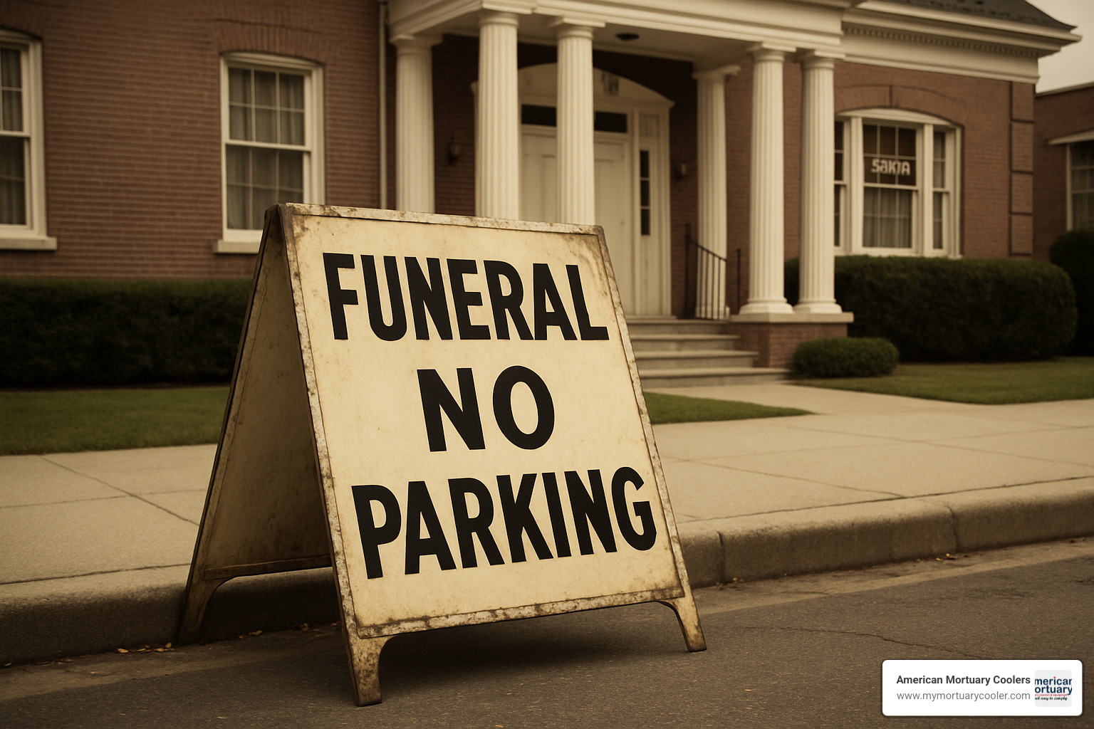 vintage funeral no parking sign - funera no parking sign