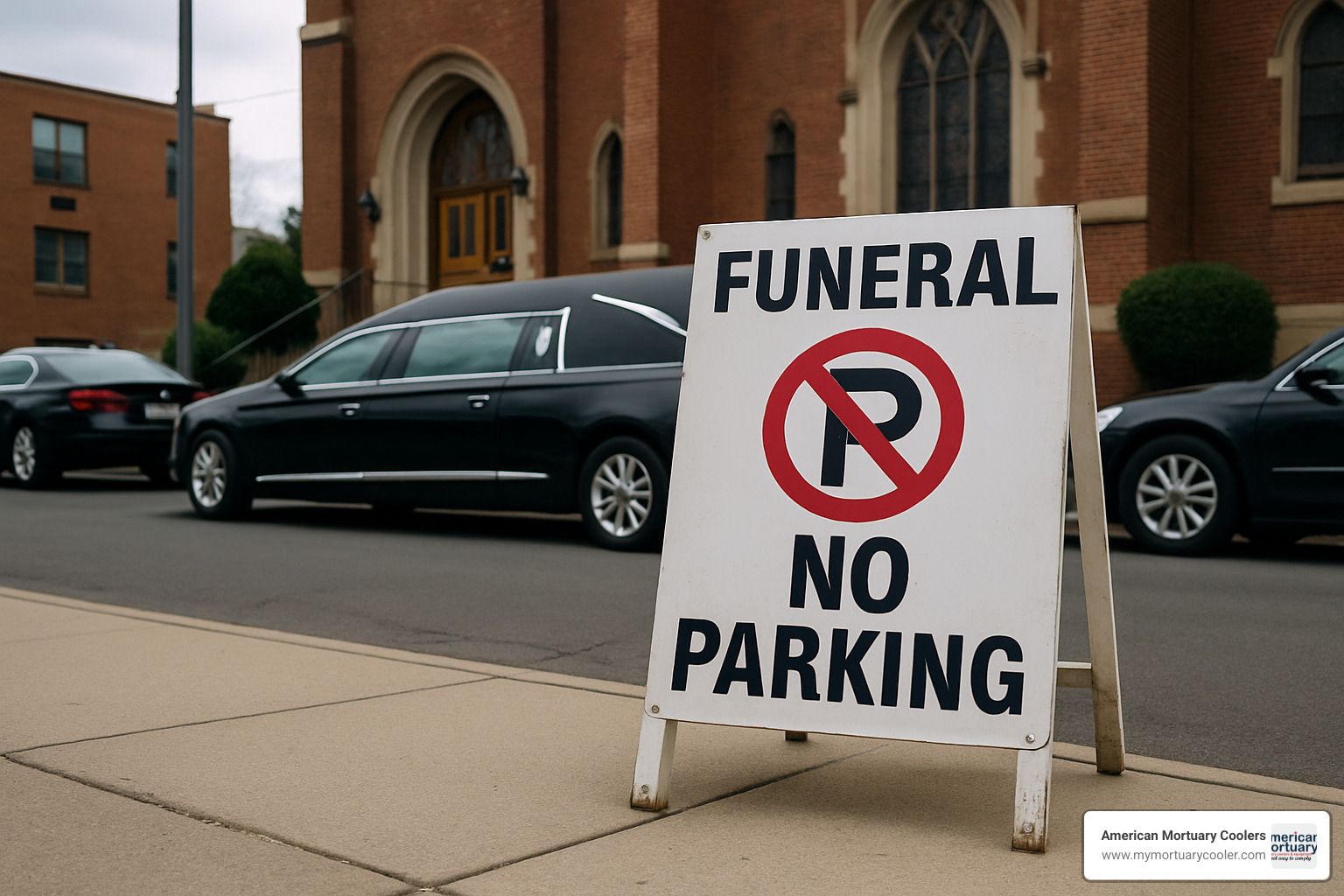 funeral no parking sign in use - funera no parking sign