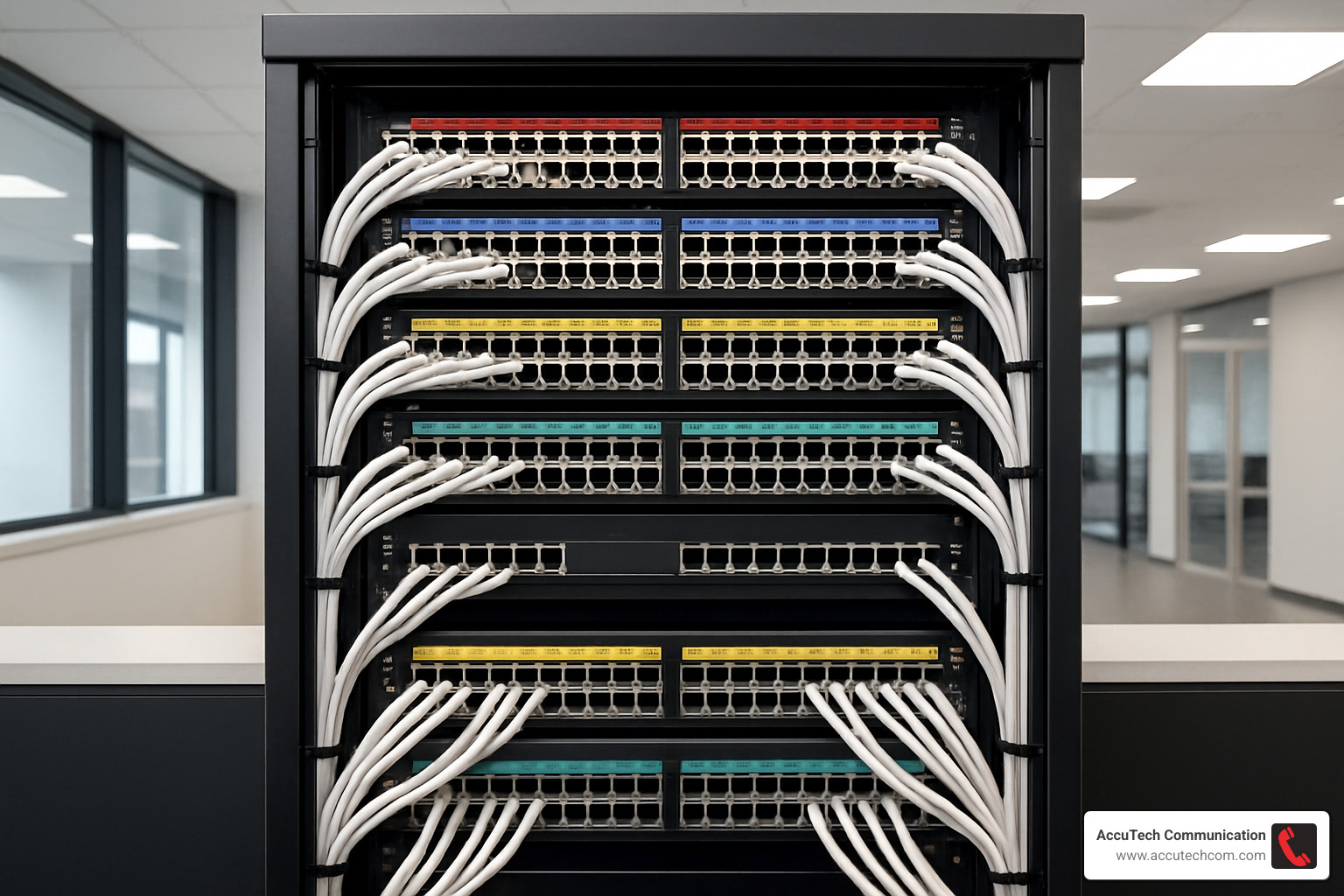 organized server rack with cable management - cabling solutions