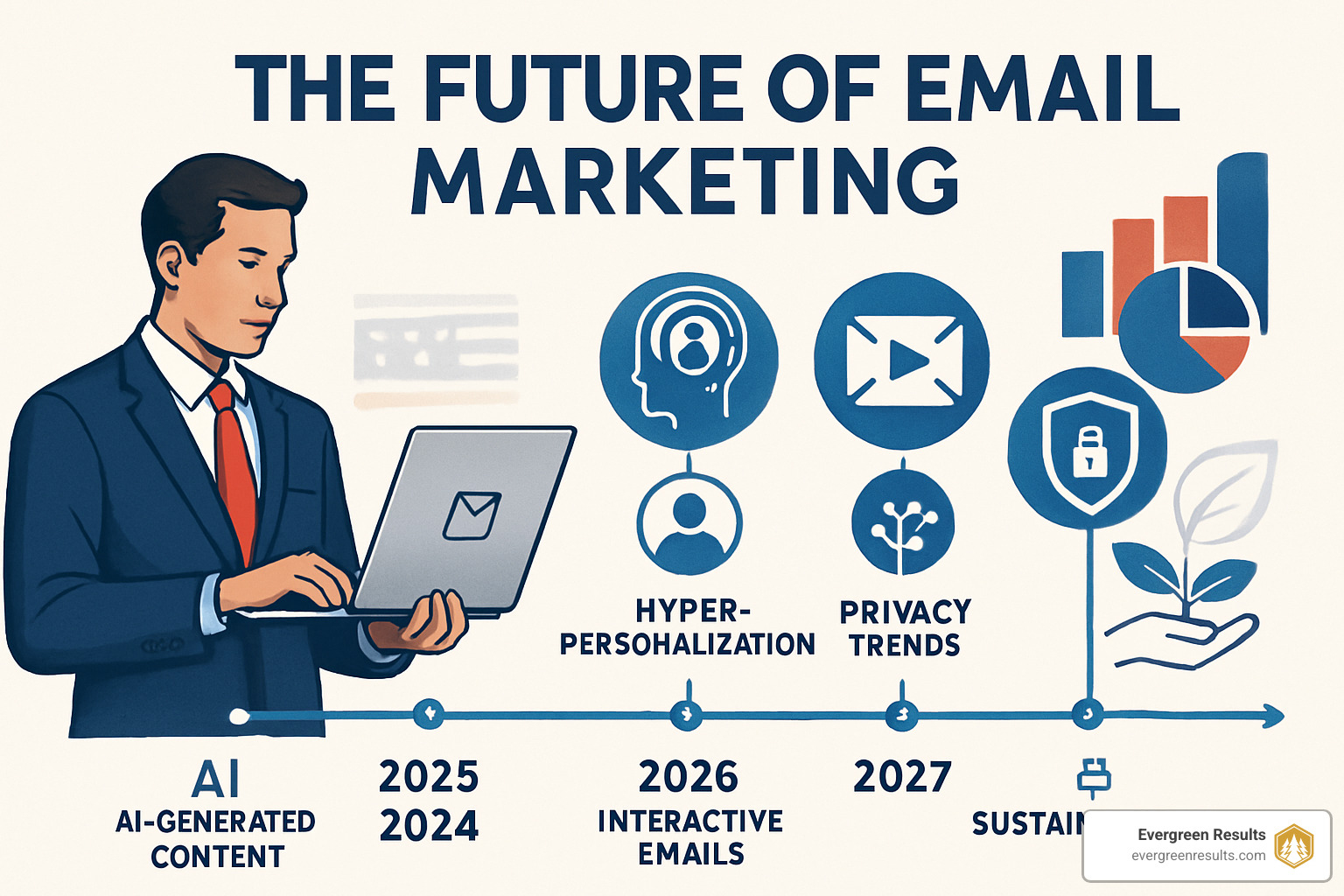 future of email marketing timeline showing AI, personalization, and privacy trends - email marketing