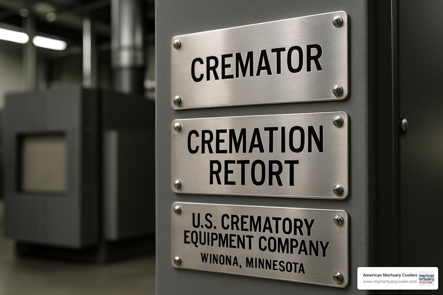 cremation machine nameplates - cremation machine name
