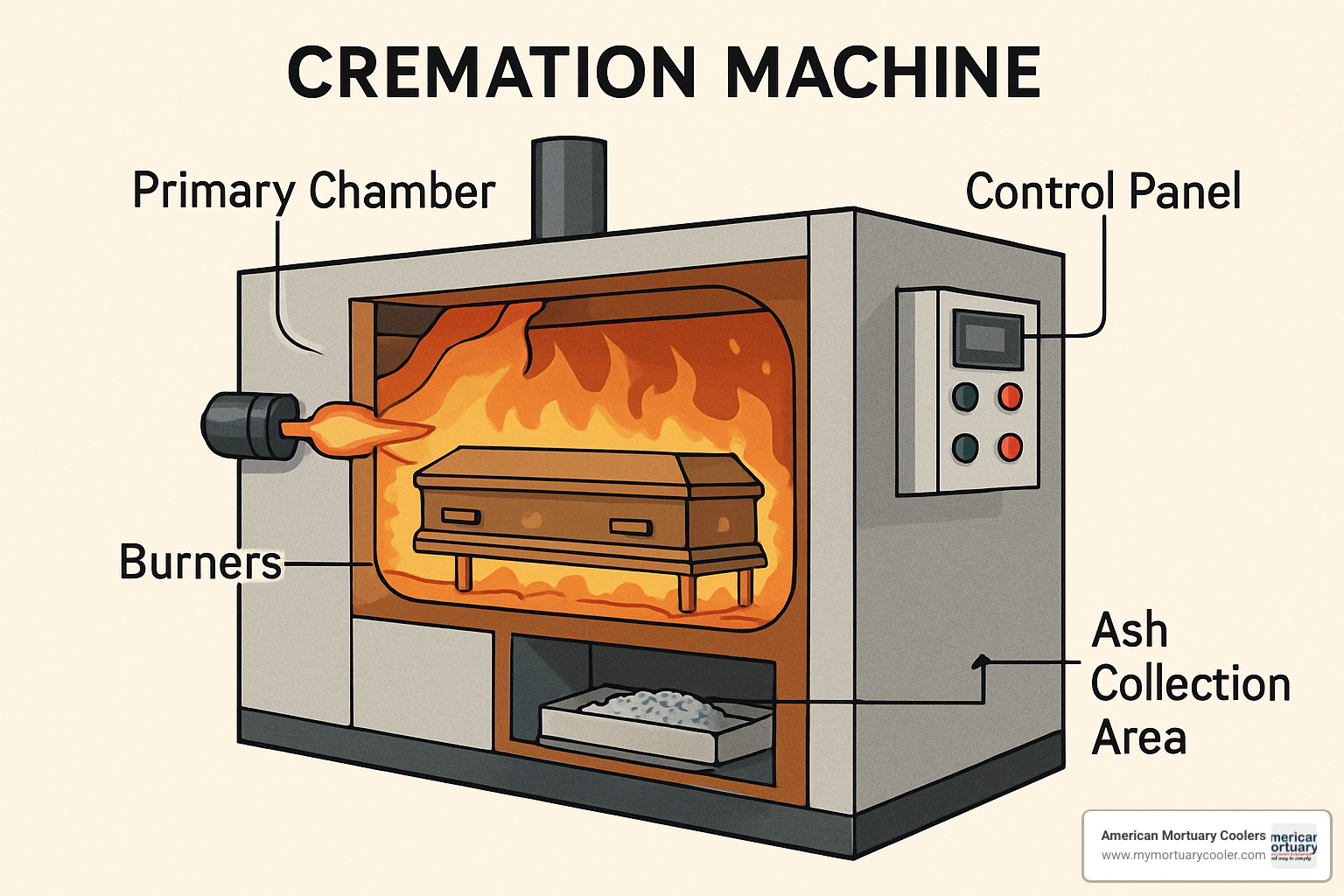 cremation machine cutaway diagram - cremation machine name