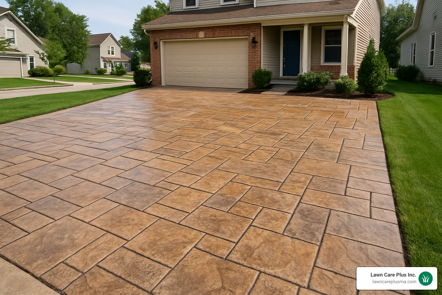 stamped concrete driveway pattern - driveway replacement options