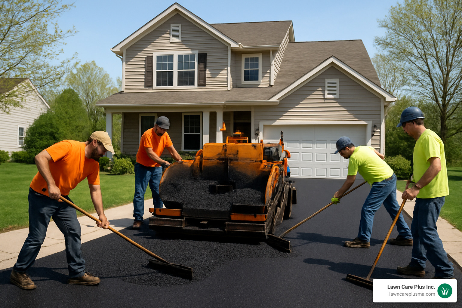 asphalt driveway being installed - driveway replacement options
