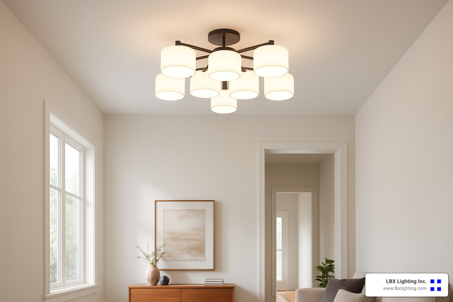 multi-flush mount cluster lighting fixture - what is the best lighting for high ceilings