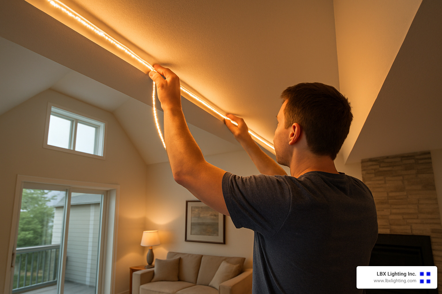LED cove lighting strip installation - what is the best lighting for high ceilings