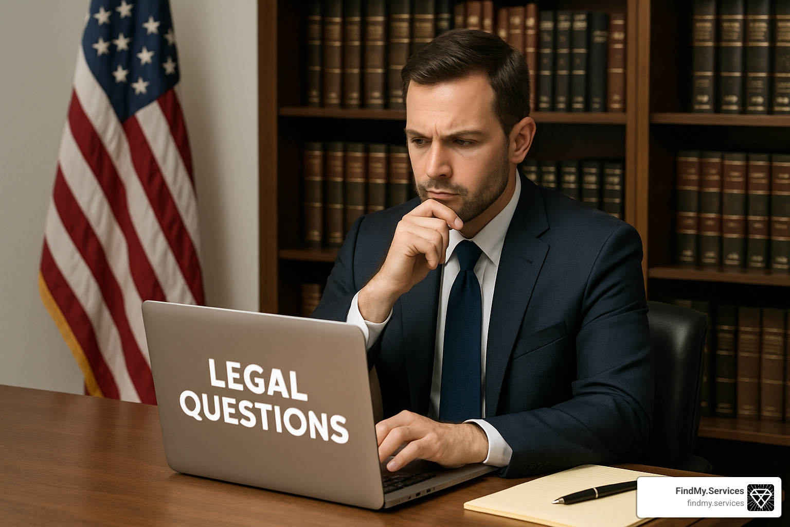 attorney reviewing online legal questions - ask a lawyer