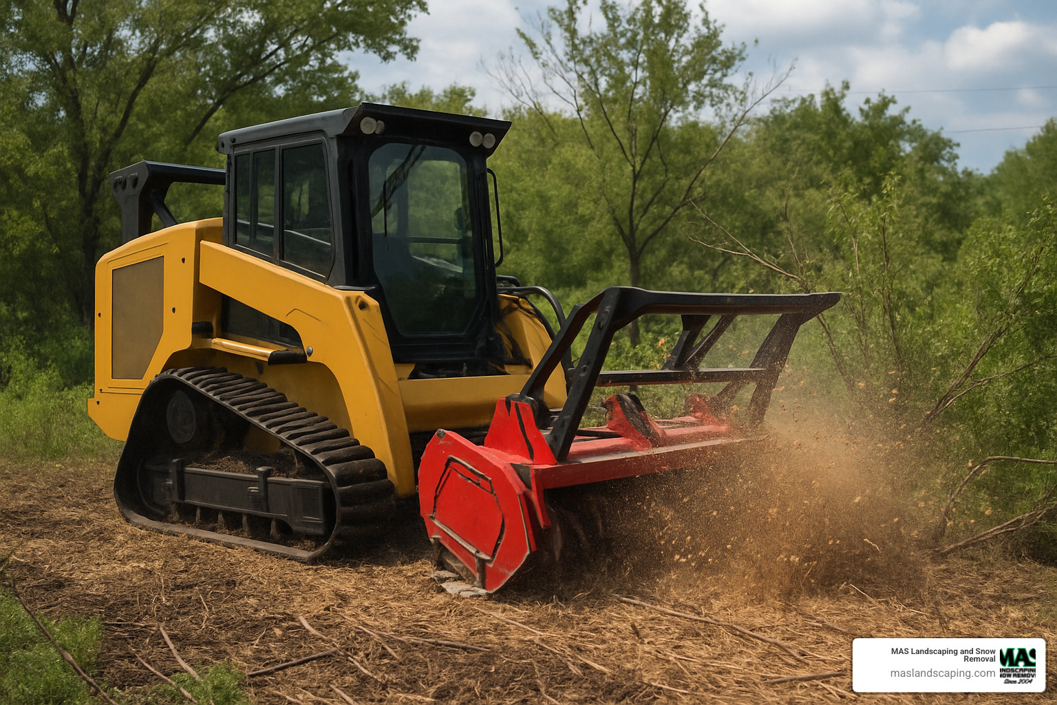 forestry mulcher clearing overgrown land - land cleanup services