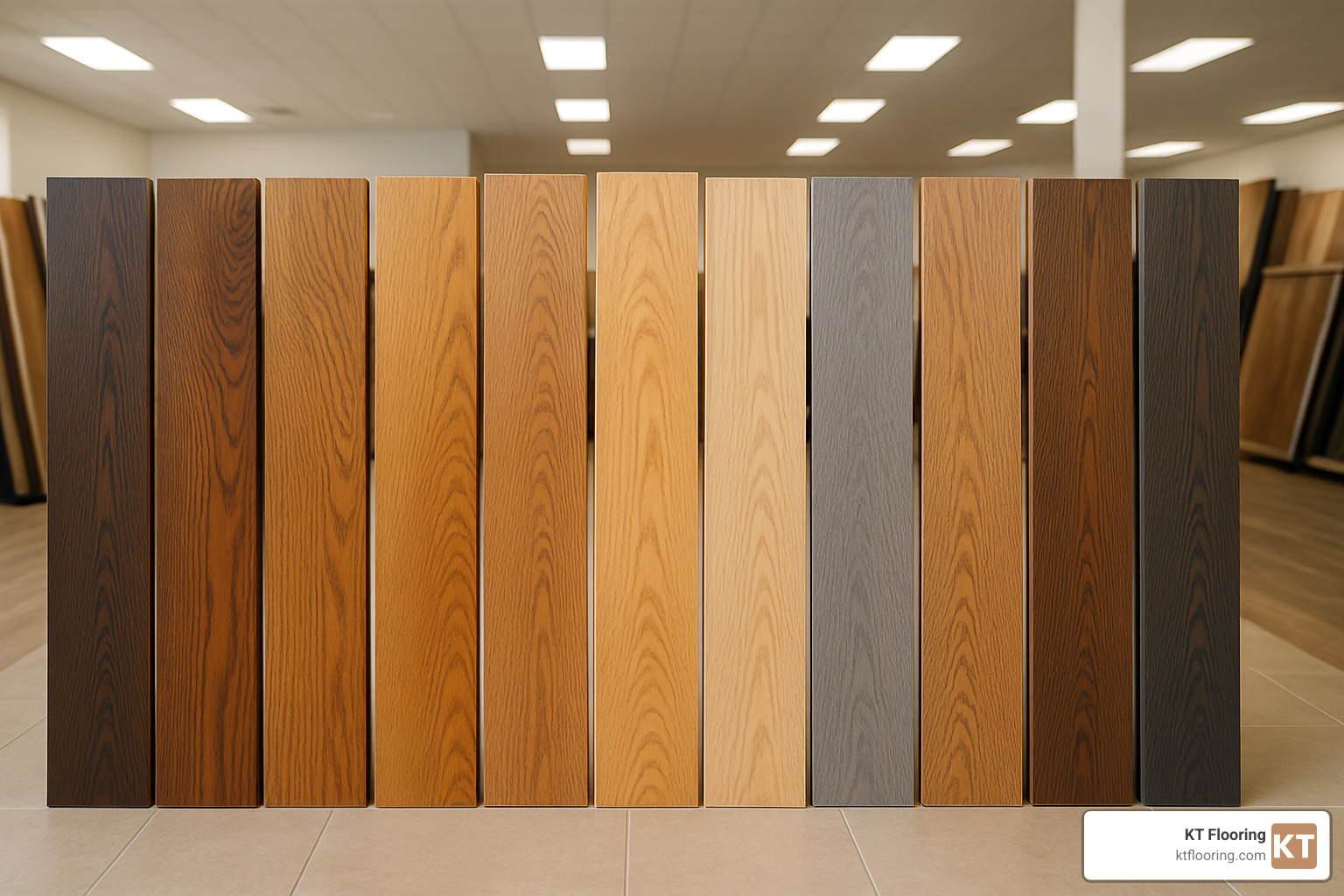 various hardwood flooring samples showing different species and finishes - hardwood floor installation nashua nh