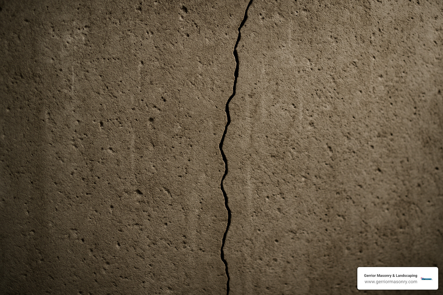 Close-up of hairline foundation crack in concrete - Foundation repair Andover MA