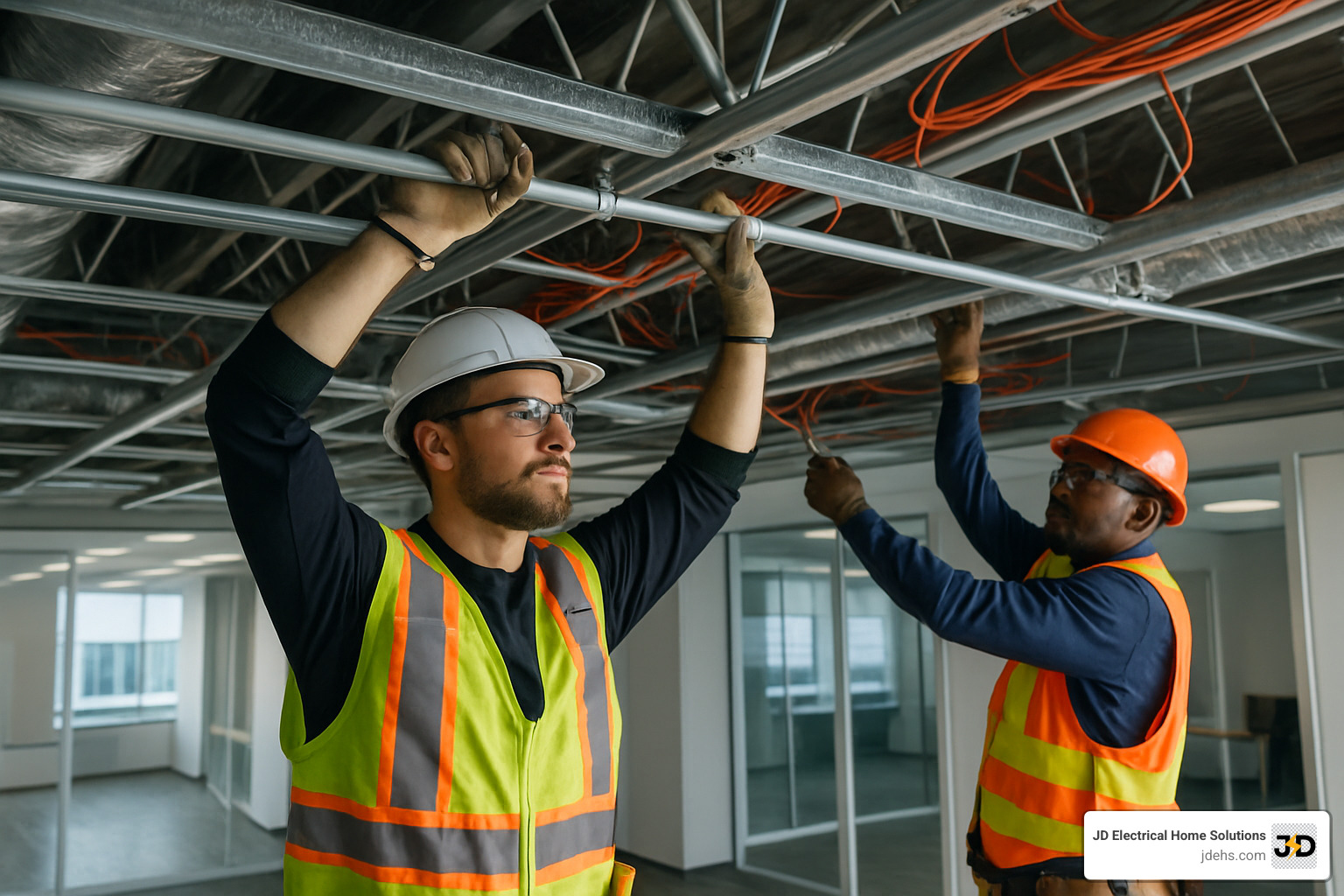 commercial electrical conduit installation in office building - boulder electricians