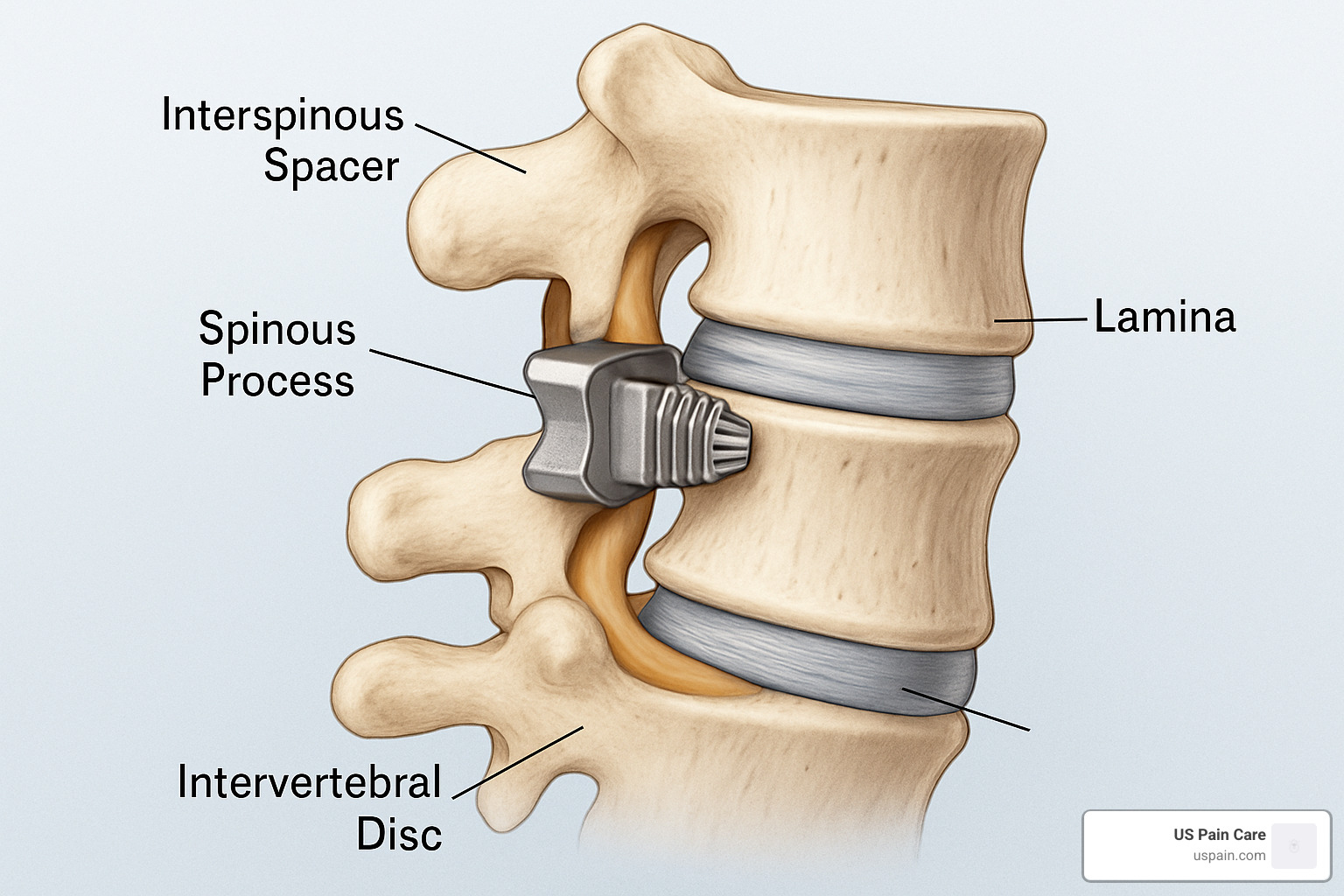 interspinous spacer device for spinal stenosis - interventional pain management center