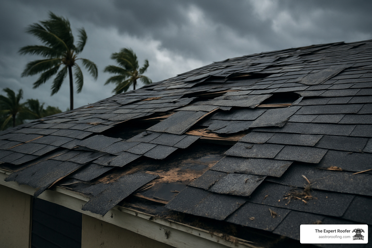 hurricane damaged roof shingles - Residential roofing services Florida