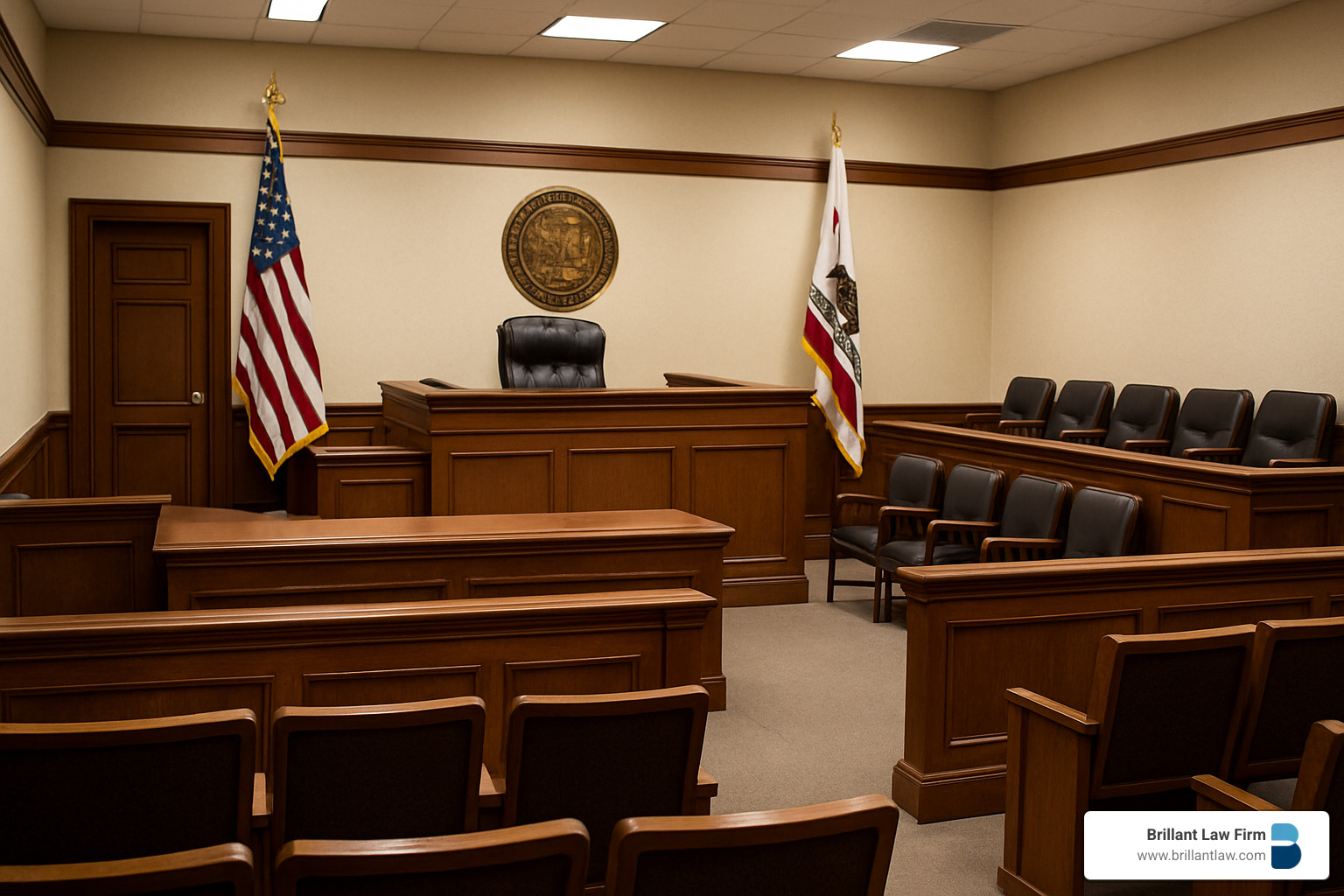 90962d115532e96ba90d9c2aa754ef2c526c5505 Personal Injury Litigation: A Guide to Getting Justice Learn the litigation process for personal injury in California. Discover steps, timelines, costs, and how to build a winning case. California courtroom with judge's bench and jury box - litigation process for personal injury