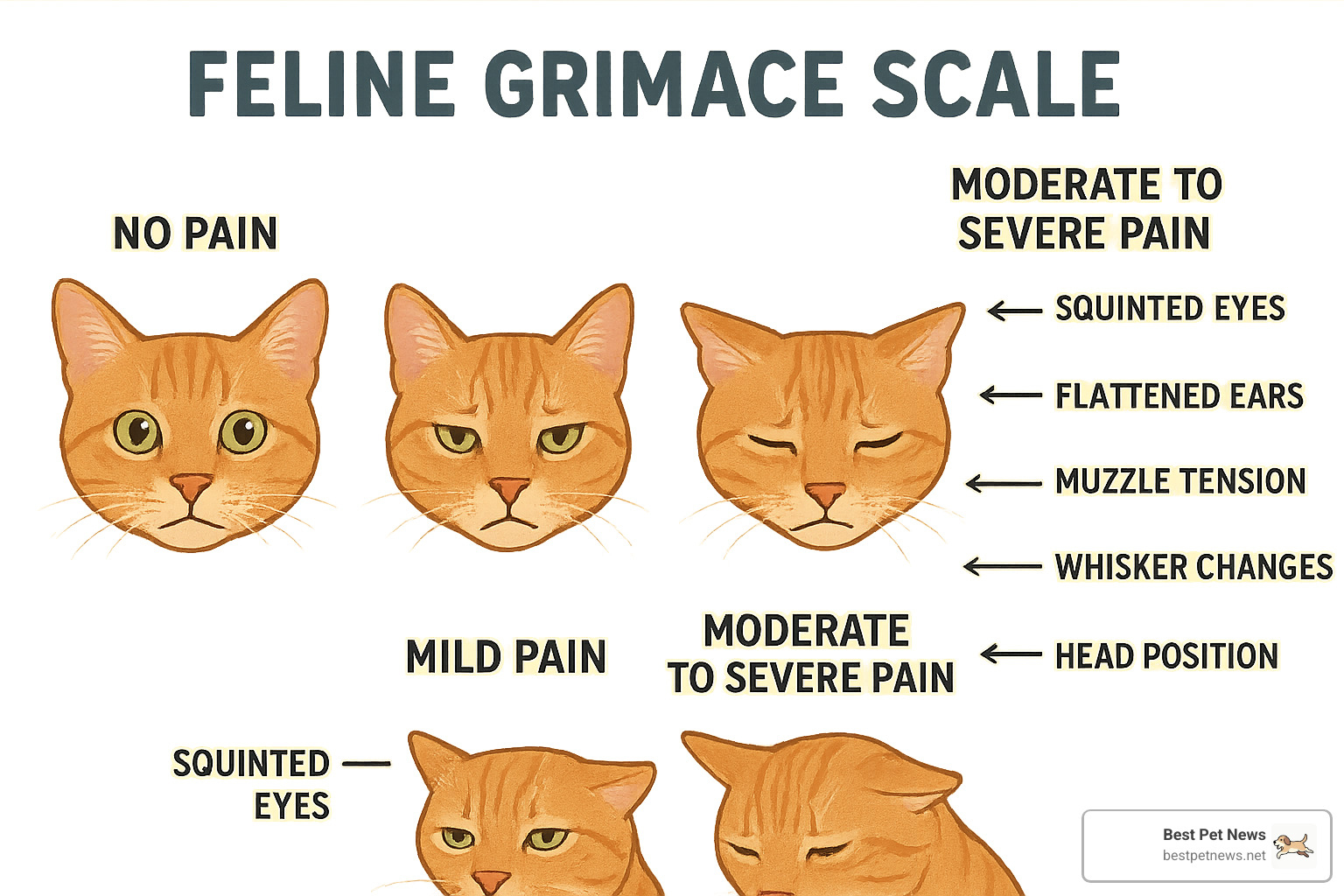 feline grimace scale showing pain indicators - cat medical questions
