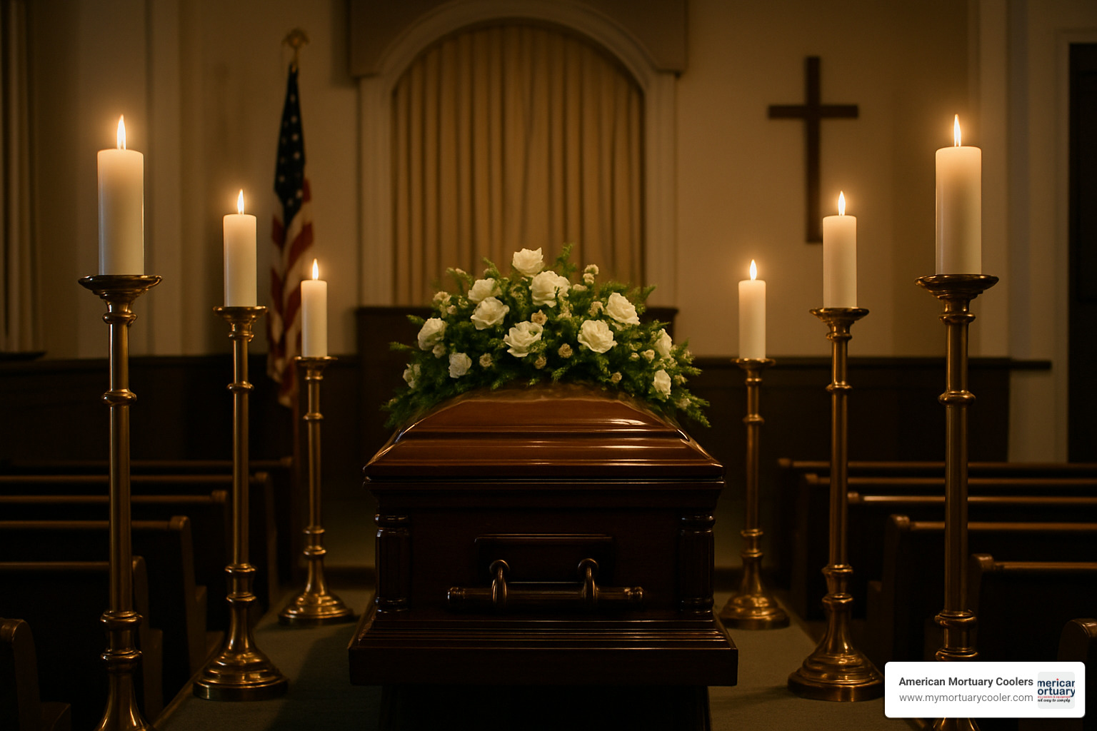 catafalque candle stands surrounding a casket - funeral candlesticks