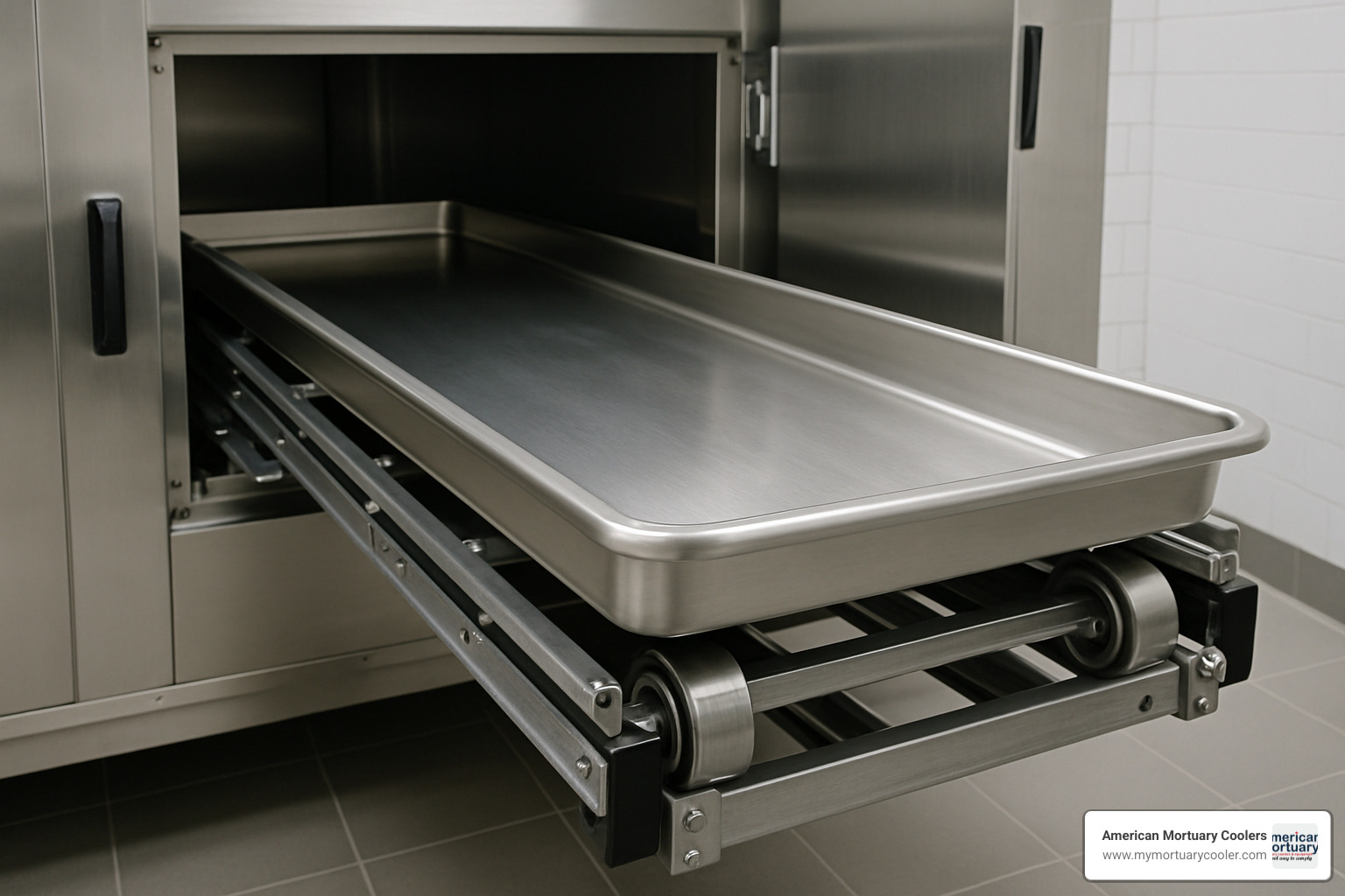 bariatric mortuary tray with reinforced rollers - bariatric mortuary fridge