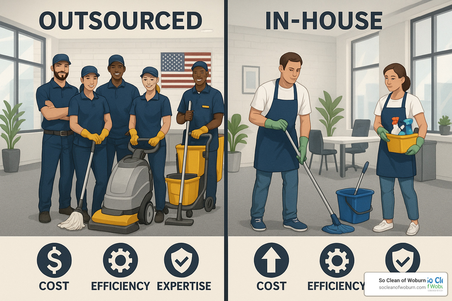 Comparison of outsourced vs in-house cleaning teams - commercial cleaners in my area