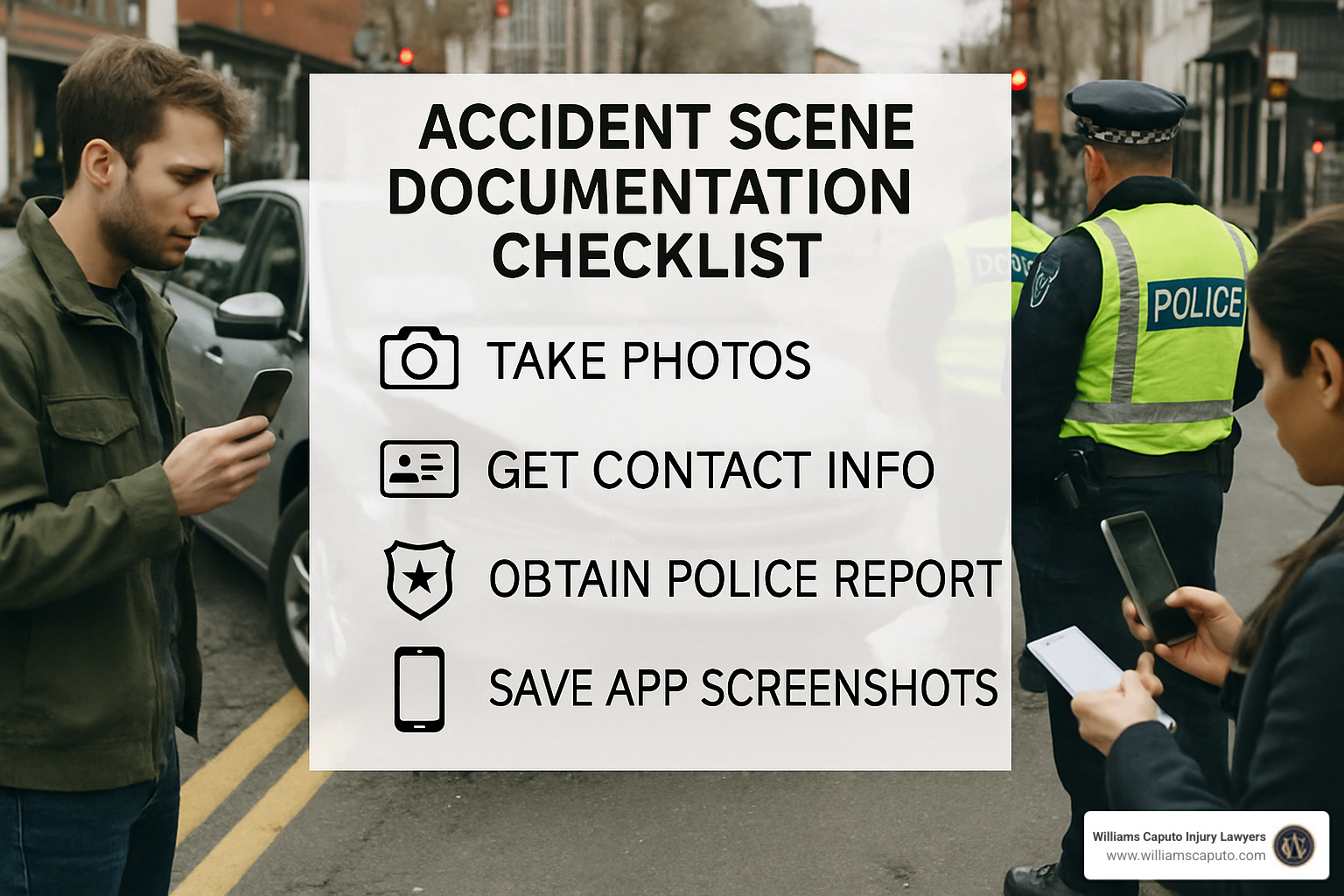 accident scene documentation checklist - Lyft accident injury lawyer