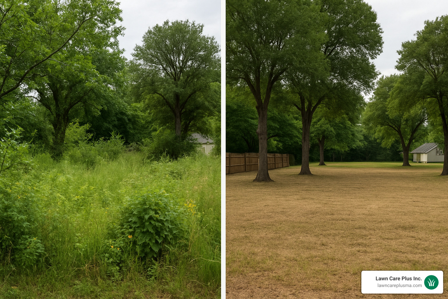 before and after land cleanup comparison - land cleanup services