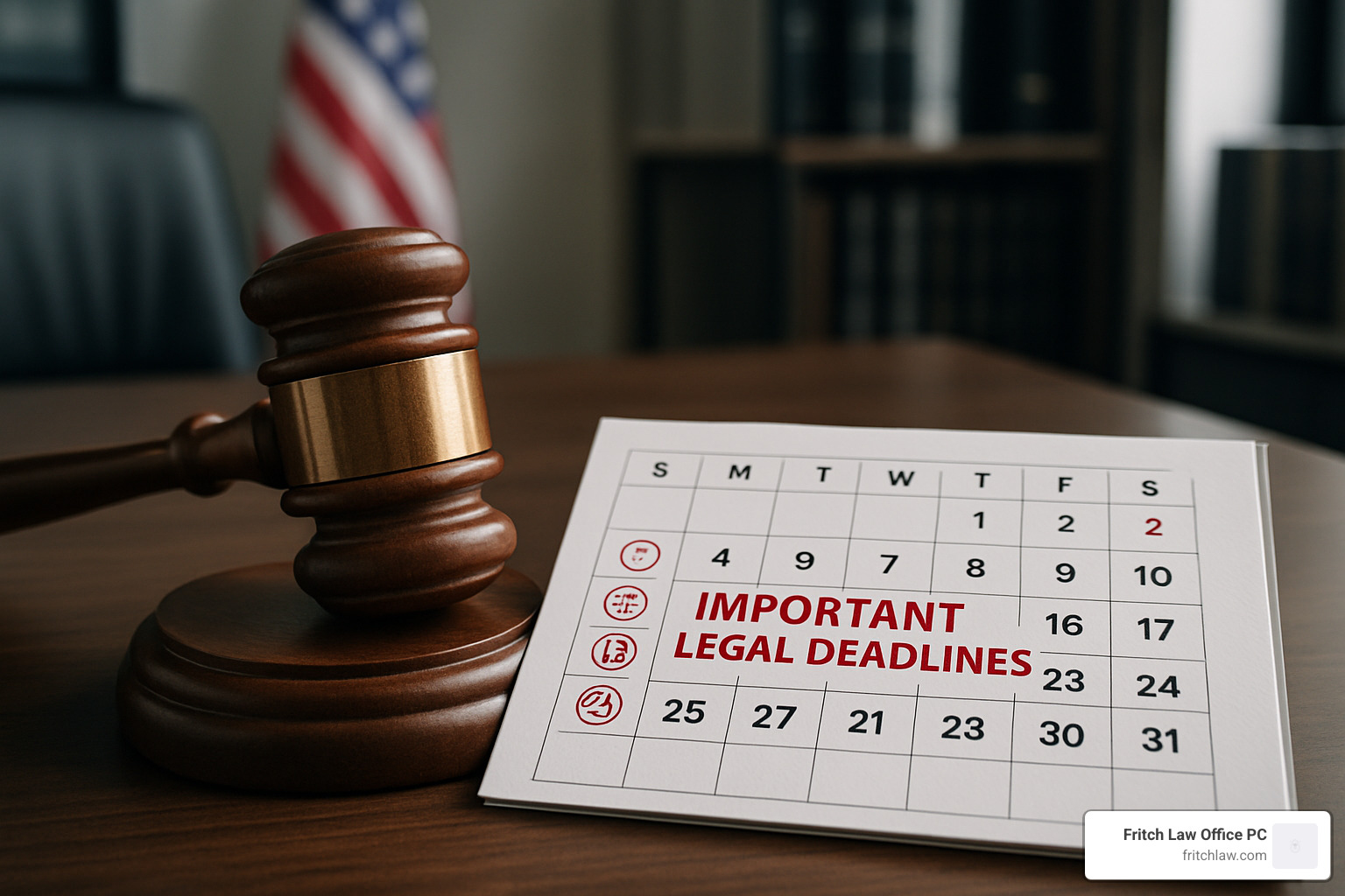 gavel and calendar representing legal deadlines - employment law services