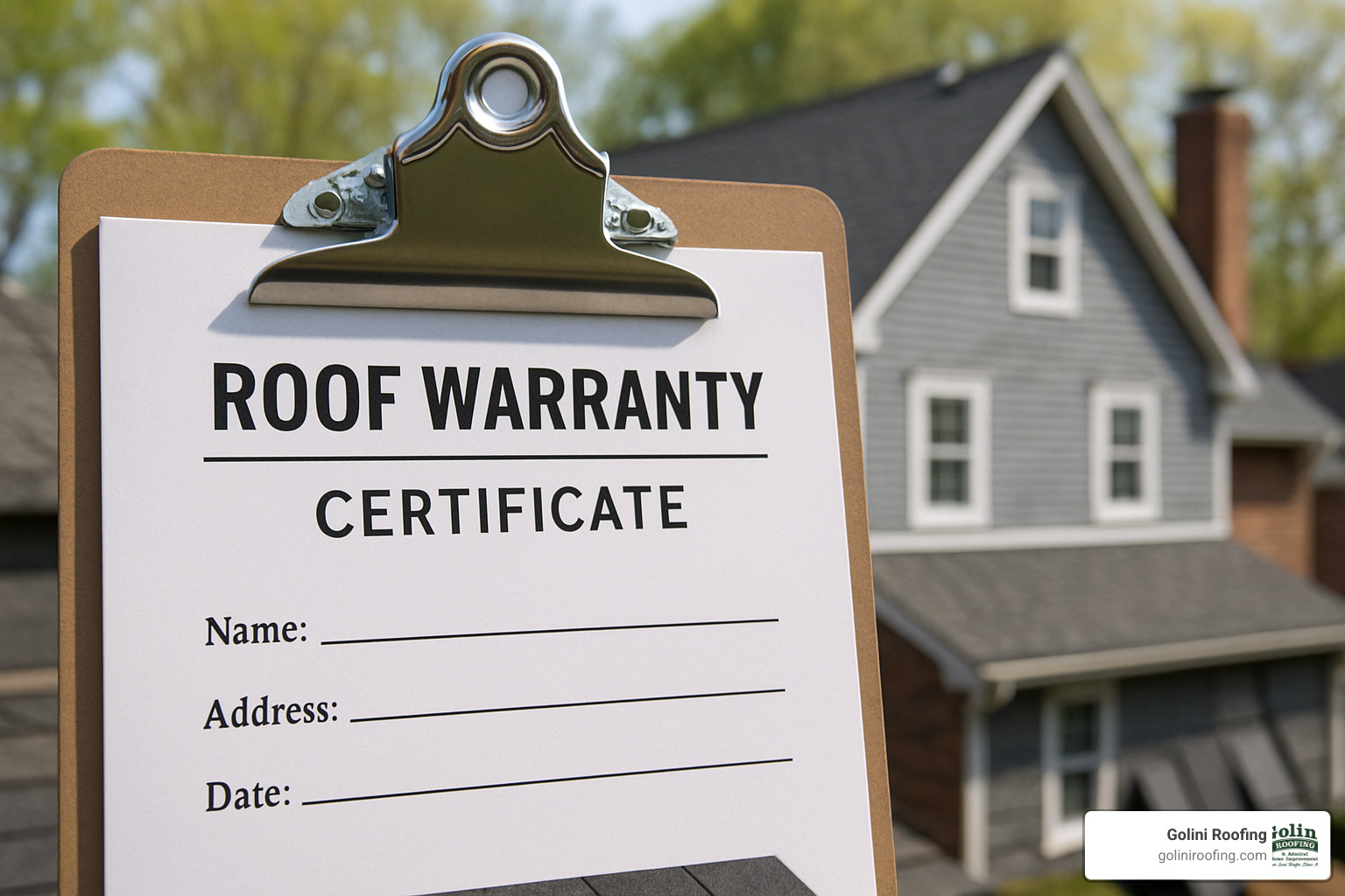 warranty certificate for roof installation - roof installation billerica ma