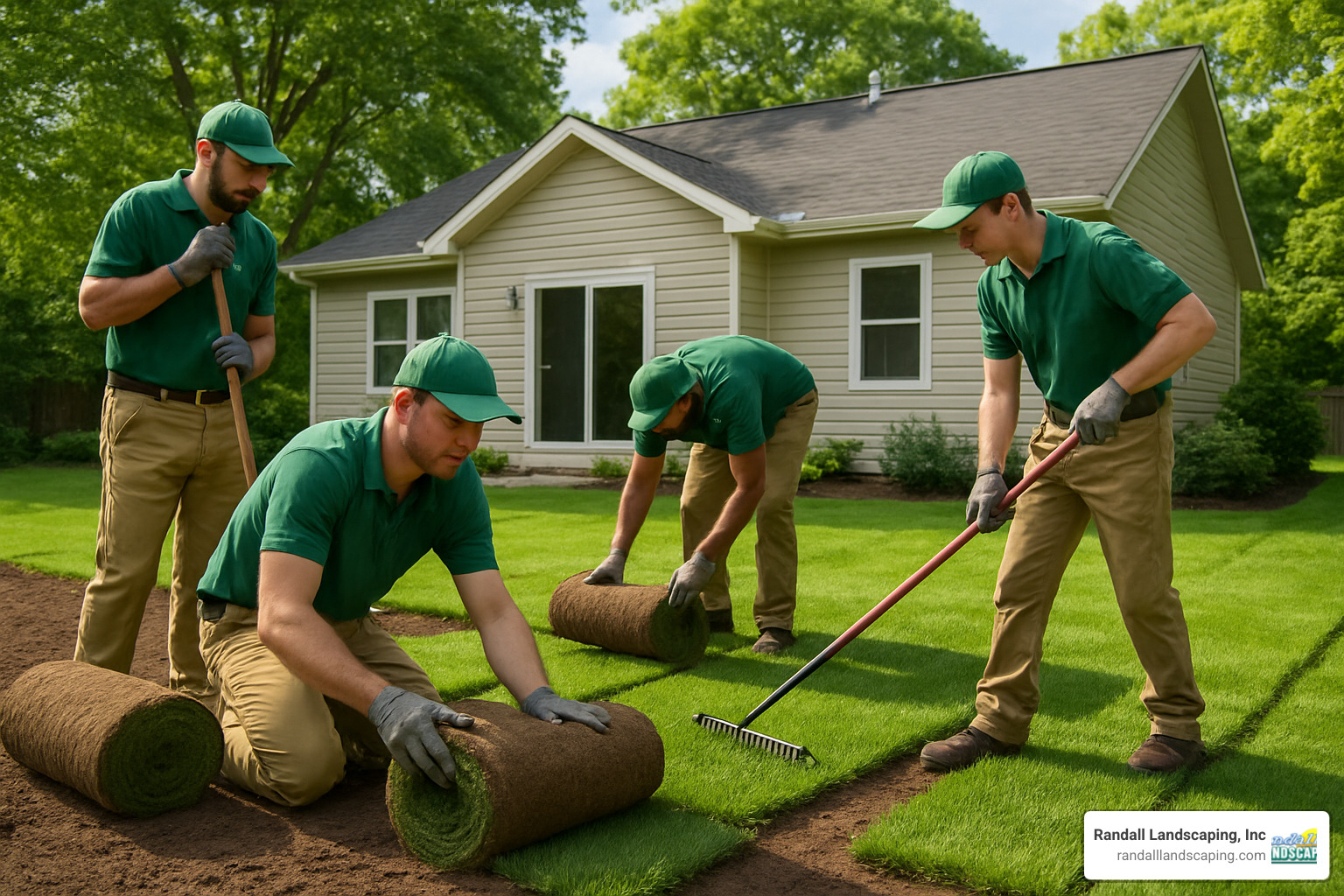 sod installation process with professional crew - Methuen sod installation