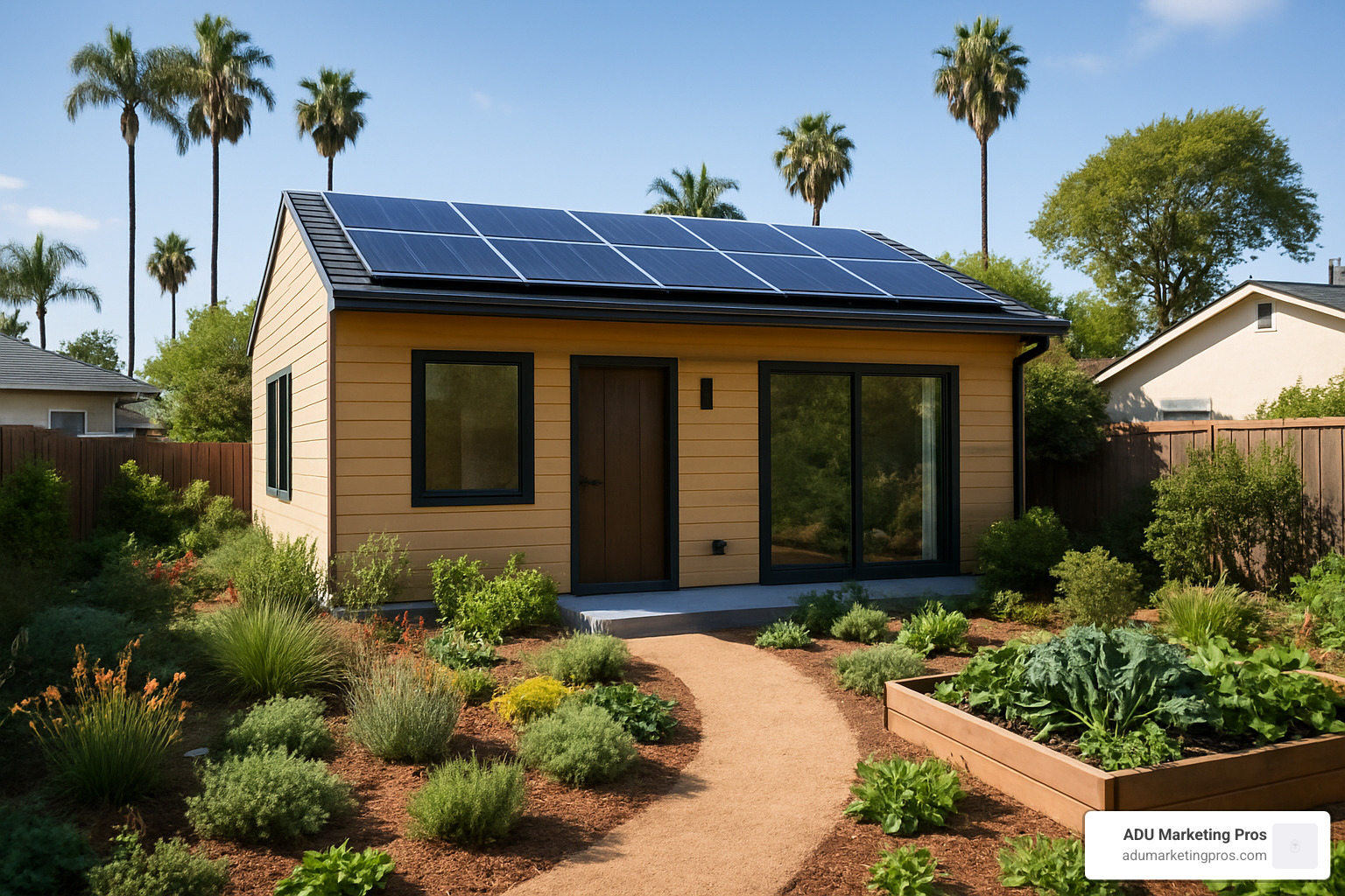 sustainable backyard ADU with garden - Energy-efficient ADU
