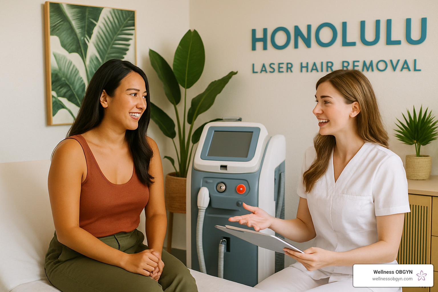 woman consulting with laser hair removal specialist in Honolulu - hair removal honolulu