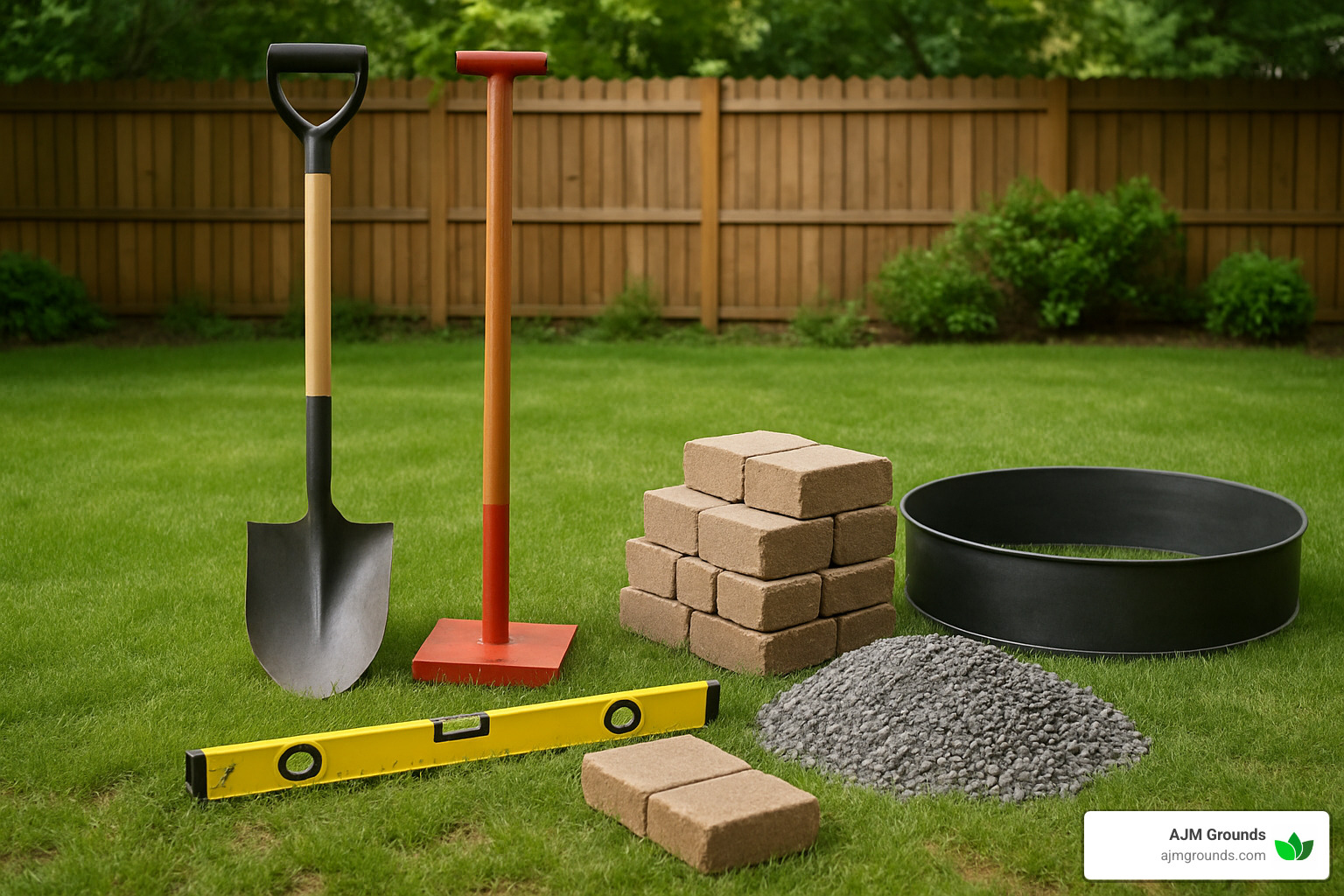 tools and materials for building a fire pit - building a backyard fire pit