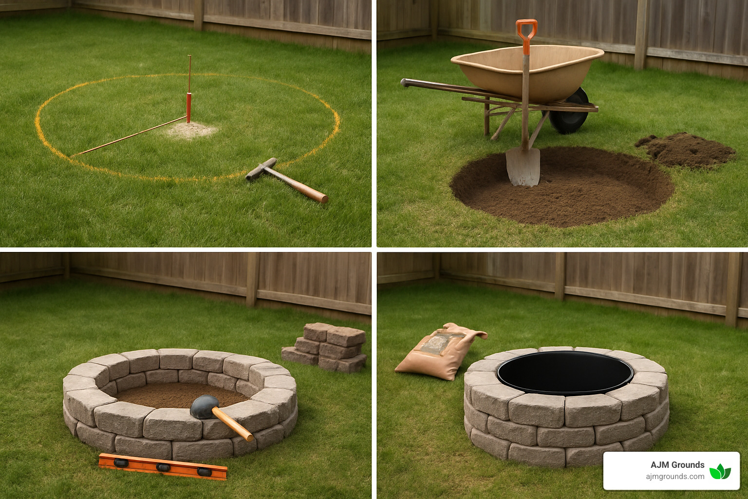 step by step building a fire pit - building a backyard fire pit