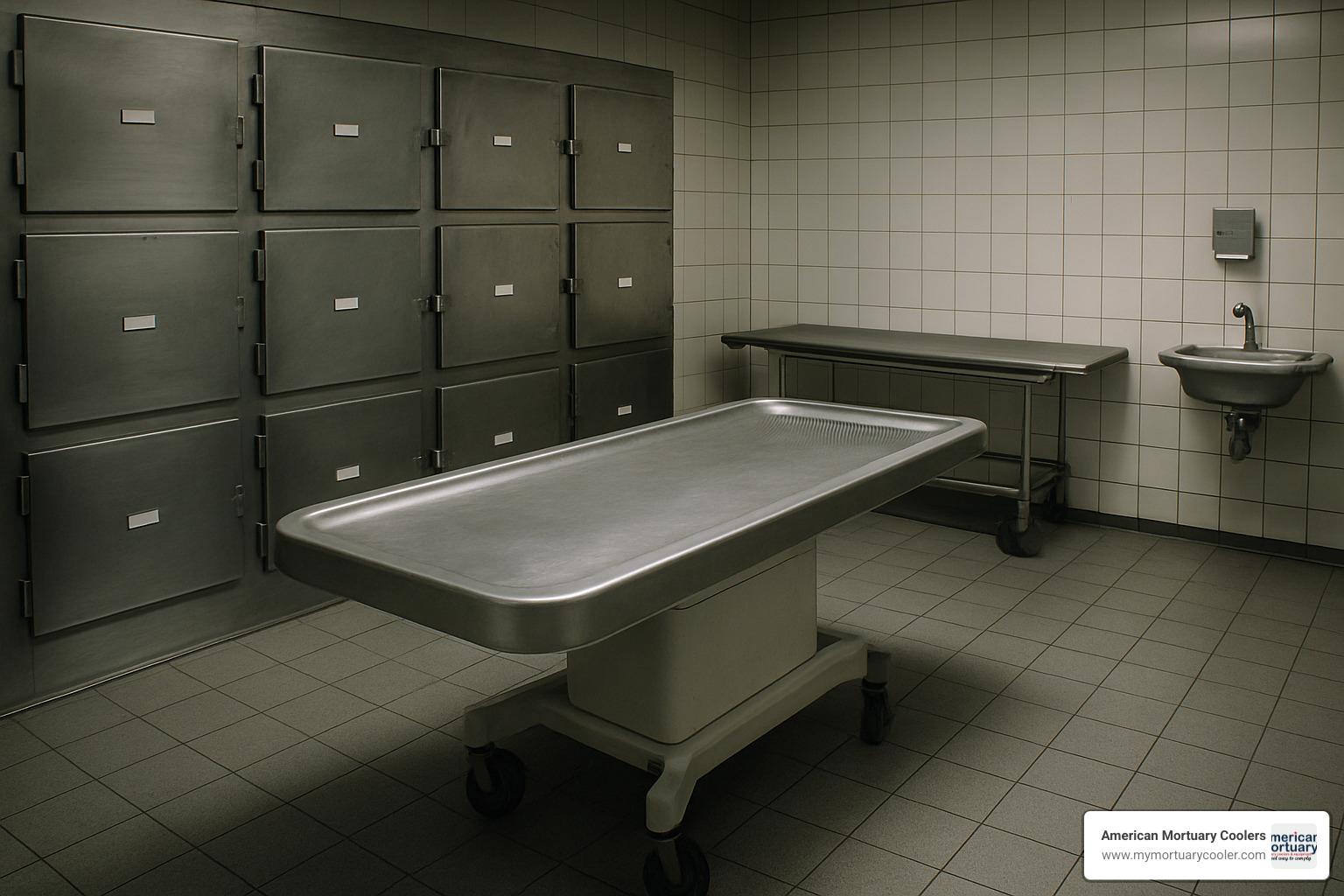 Smartphone app interface showing nearby mortuary facilities with ratings and contact information - mortuary room