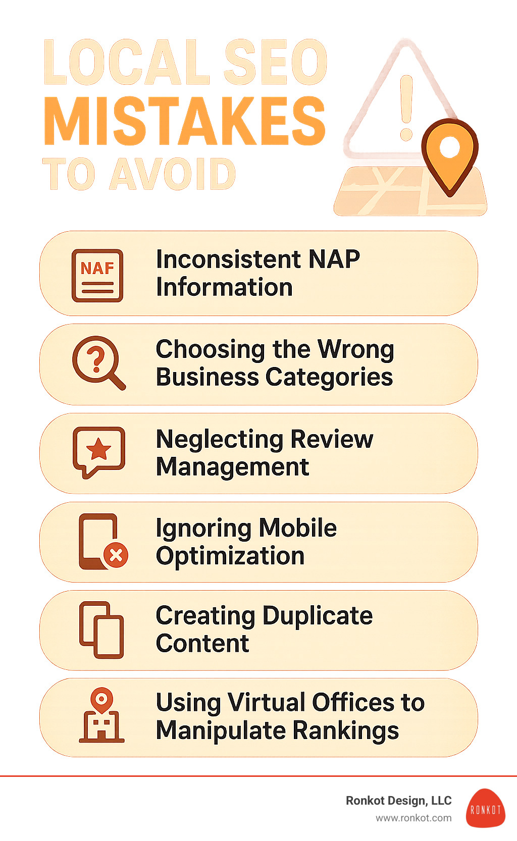 Local SEO mistakes to avoid infographic - local seo for small business growth infographic